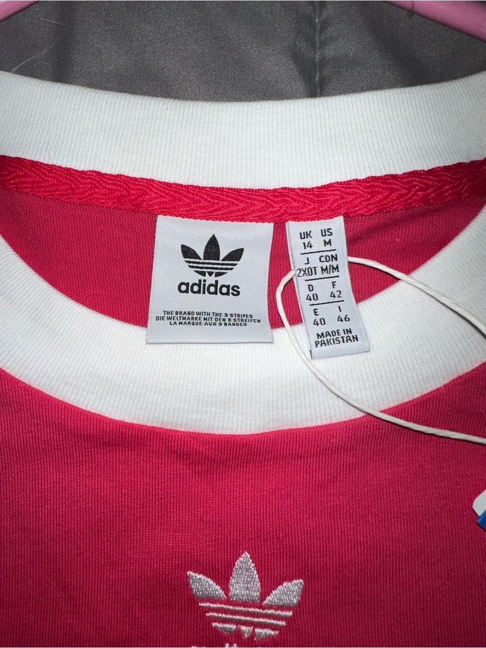 Adidas Pink Short Sleeve Ringer Tee - Picture 3 of 10